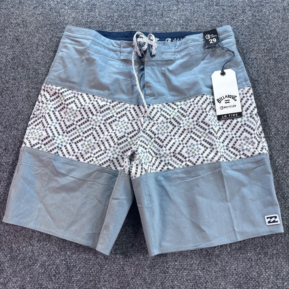 Billabong Boardshorts Mens 29 Blue Lo‎ Tide Tribong Recycler NWT Swim Trunks